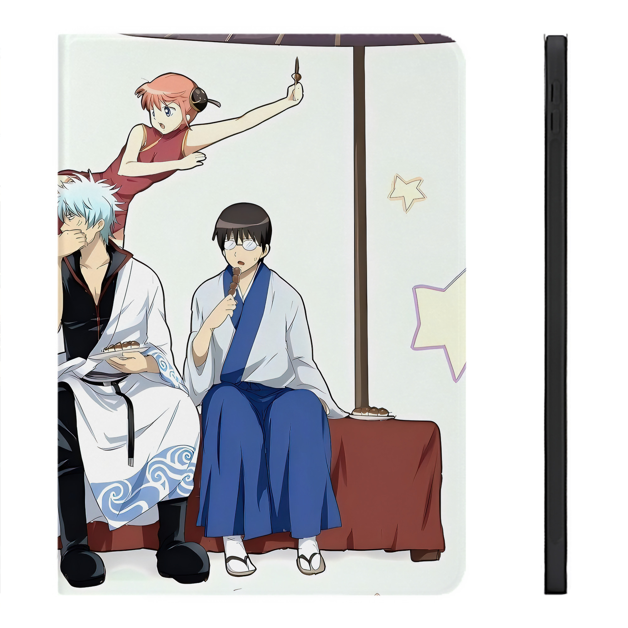 （画像用） ぎんたま 坂田銀時（さかたぎんとき） 神楽 志村新八（しむら しんぱち） GINTAMA Sakata Gintoki Kagura Shimura Shinpachi IPadケース ペンホルダー付き ブックスタイルデザイン